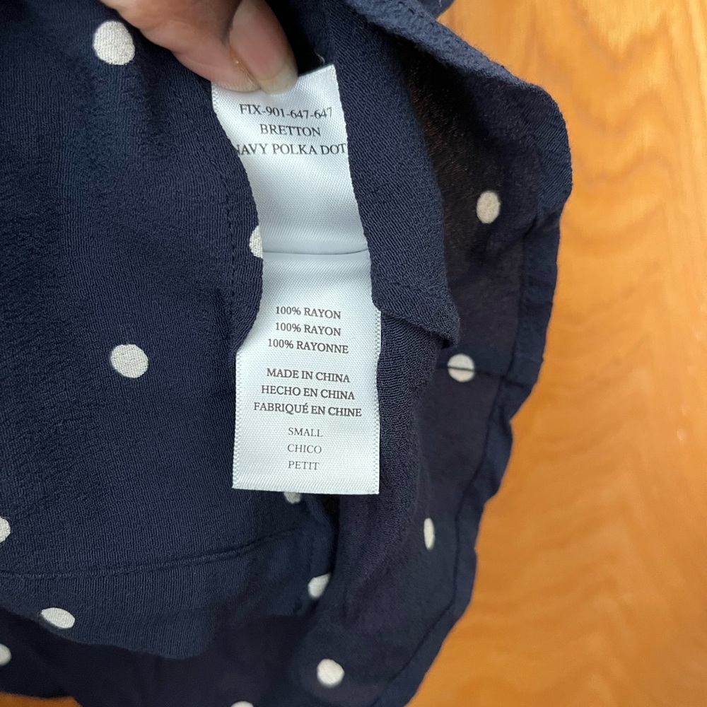 Rails Polk Dot Flutter Sleeve Button Down S - image 4